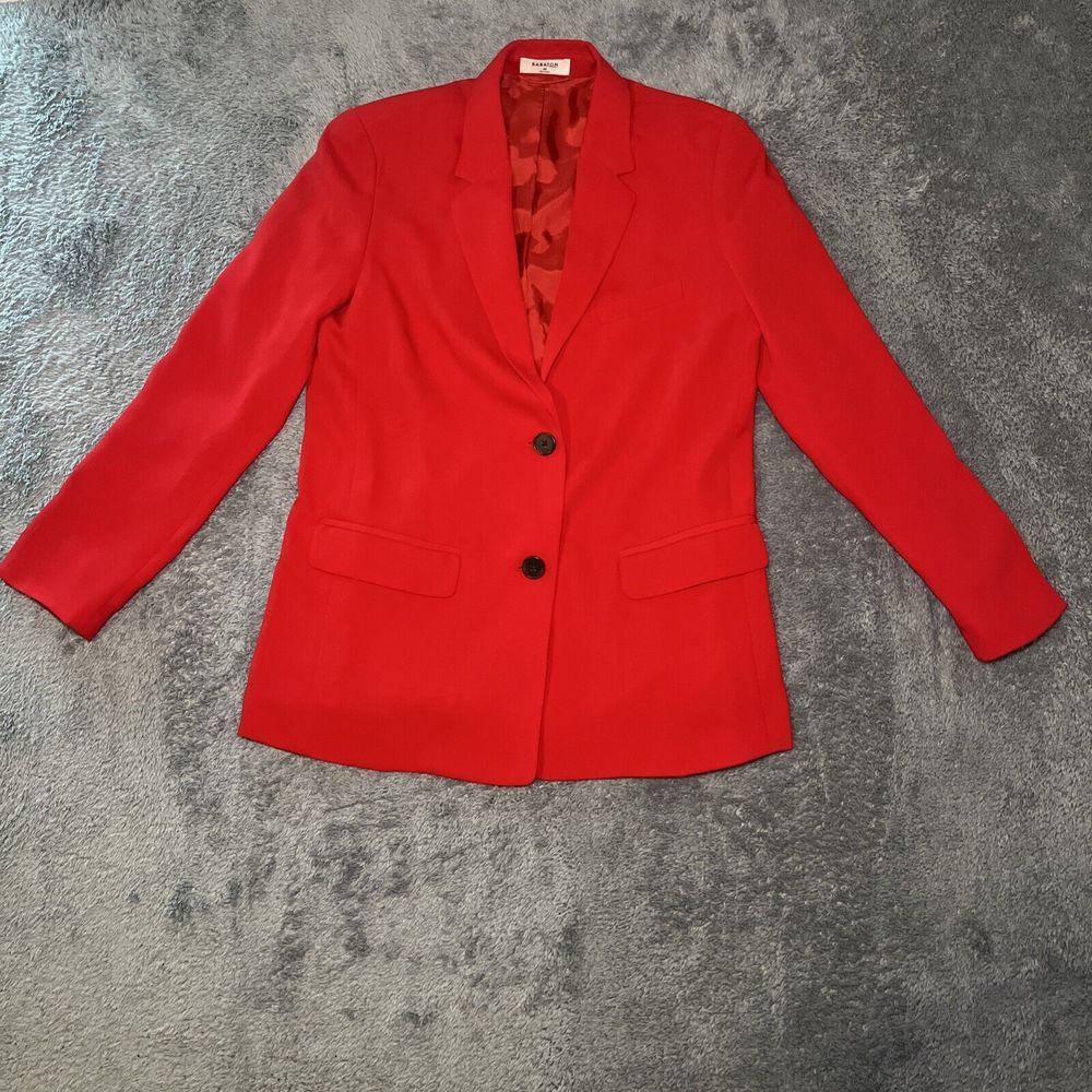 Babaton Women's Red Blazer SZ XS Long Sleeve Dry Clean Only Polyester - Picture 1 of 16